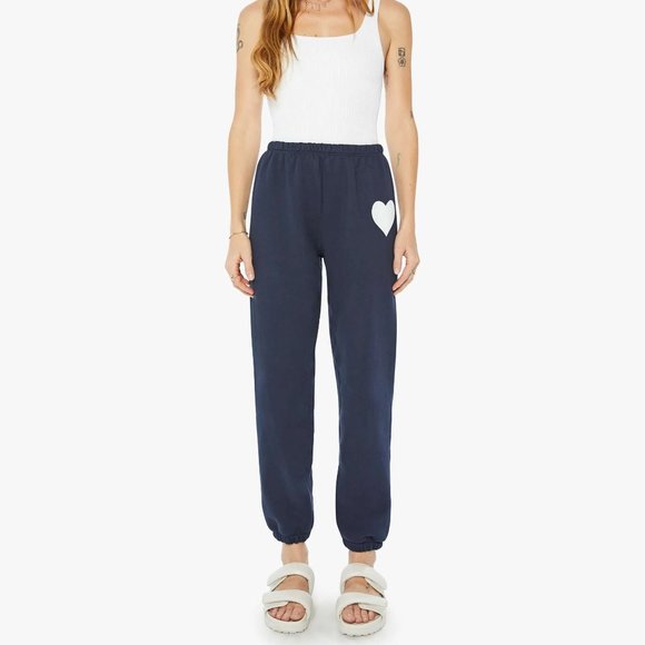 SPRWMN Navy Heart Logo Sweatpants BNWT Sz XS